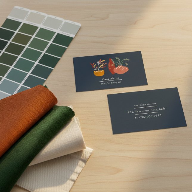 Innenarchitektur, Pflanze Visitenkarte (Interior designer, house plant business card)