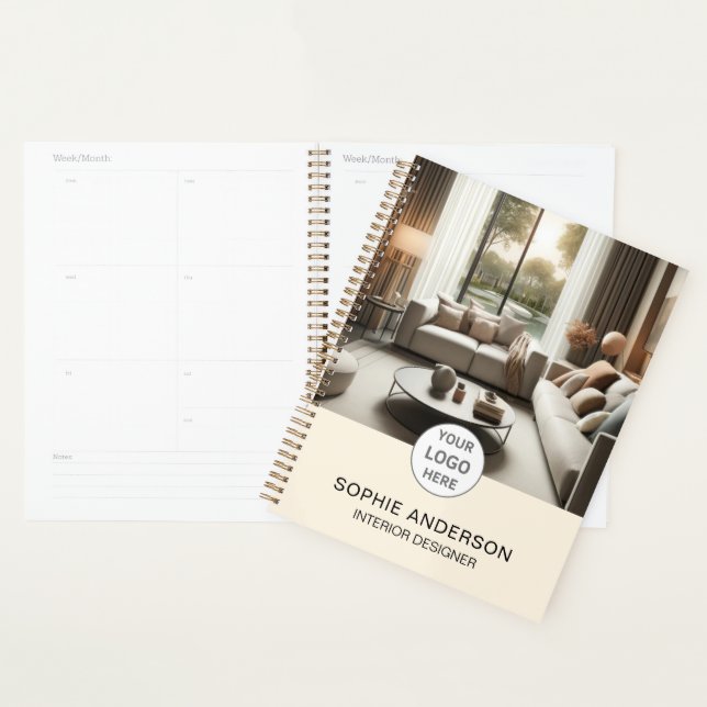 Innenausstatter Custom Logo Foto Creme Planer (Anzeige)