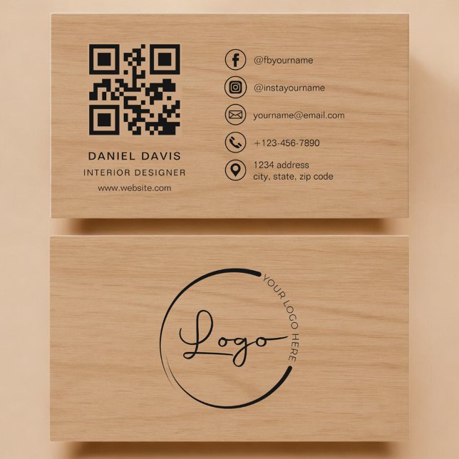 Innenausstatter Holz Professioneller QR-Code Visitenkarte (Von Creator hochgeladen)