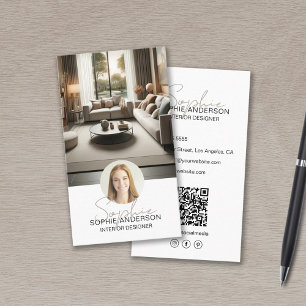 Innenausstatter Skript Name Foto QR Weiß Visitenkarte