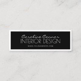 Innenausstattungskarte Schwarz-Weiß Mini Visitenkarte