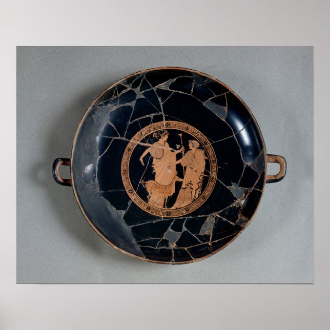 Innenbereich einer rot-gesteckten Tasse Poster (Vorne)