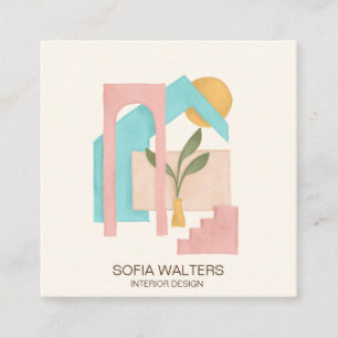 Innendeisgn Zuhause, das wirkliches Anwesenhotel Quadratische Visitenkarte