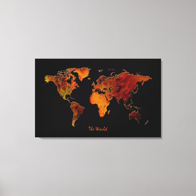 Innendekoration Neue Weltkarte Kunst drucken Leinwanddruck (Vorderseite)