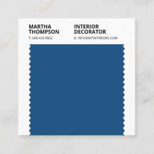Innendekorator Blau Farbblock minimal Quadratische Visitenkarte