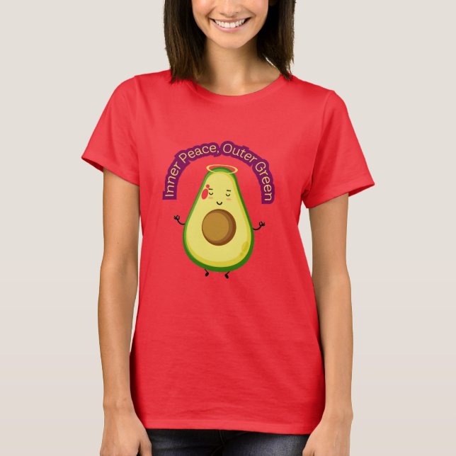 InnenfriedensÄußeres Grün - Niedliche Avocado-Medi T-Shirt (Vorderseite)