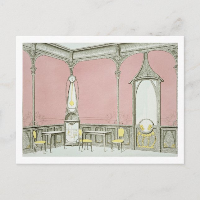 Innengestaltung einer Brasserie, Illustration aus Postkarte (Vorderseite)