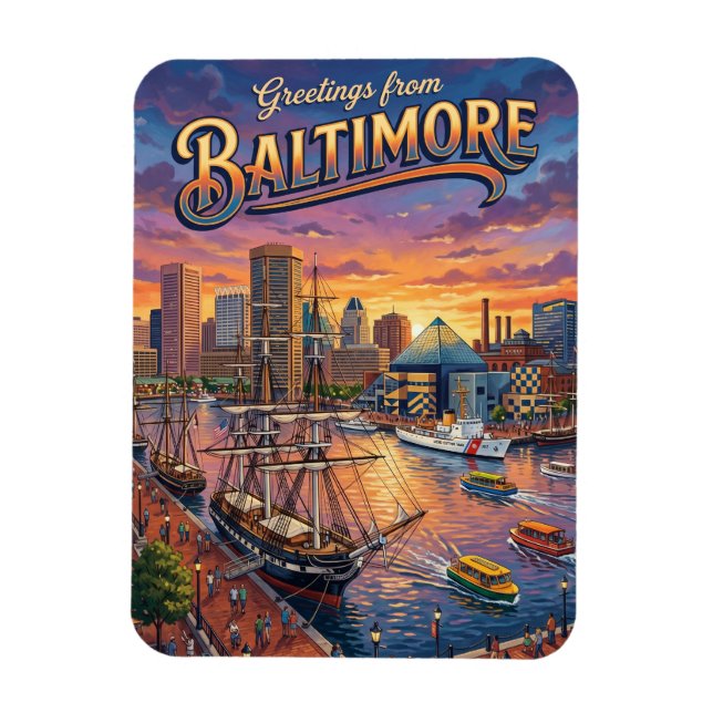 Innenhafen, Baltimore USA Magnet (Vertikal)
