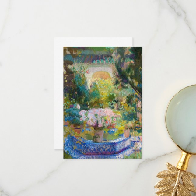 Innenhof der Casa Sorolla von Joaquin Sorolla Dankeskarte (Vorderseite/Rückseite Beispiel)