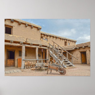 Innenhof von Bent's Old Fort, Colorado Poster