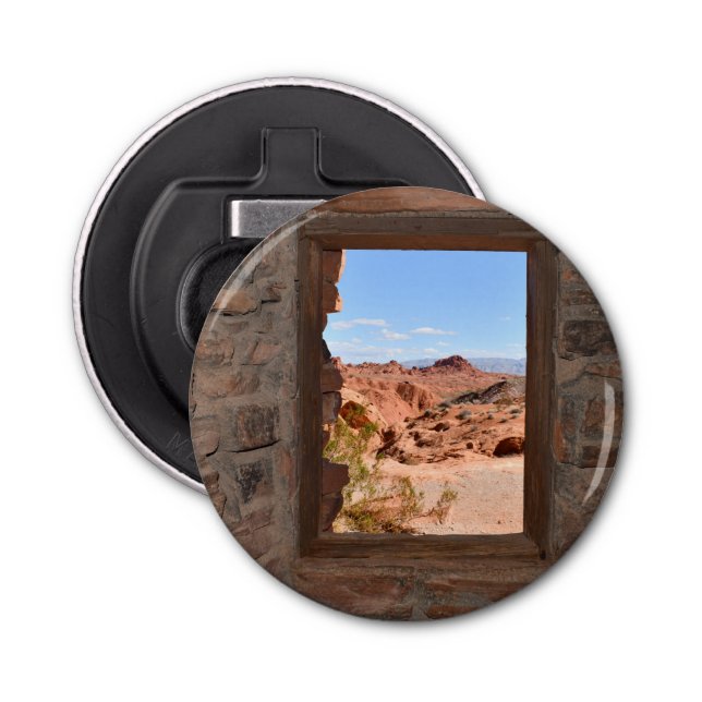 Innenkabine mit Aussicht auf das Feuertal Flaschenöffner (Vorderseite)