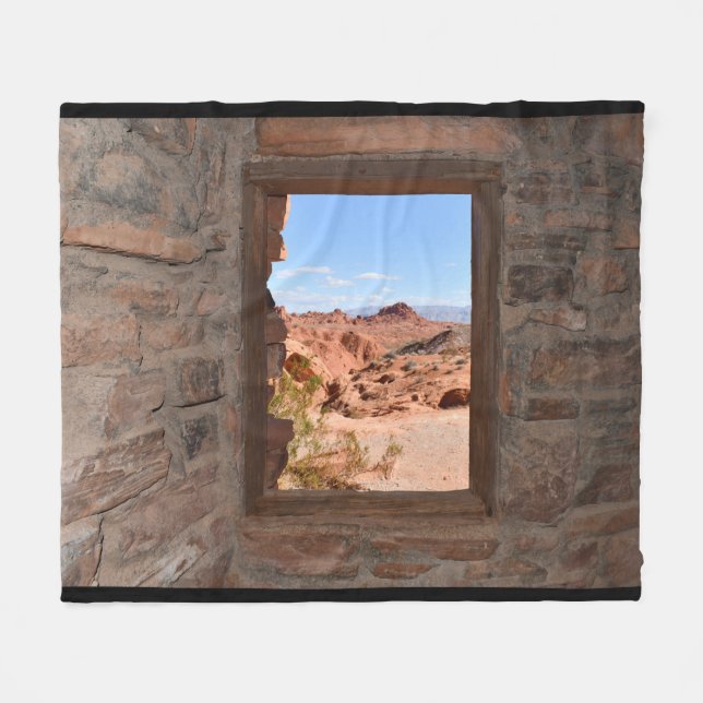 Innenkabine mit Aussicht auf das Feuertal Fleecedecke (Vorderseite (Horizontal))