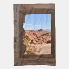 Innenkabine mit Aussicht auf das Feuertal Geschirrtuch