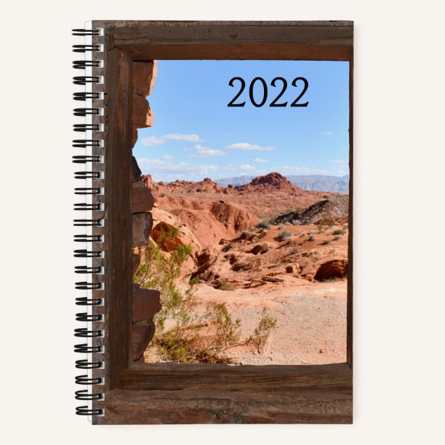 Innenkabine mit Aussicht auf das Feuertal Notizbuch (Vorderseite)