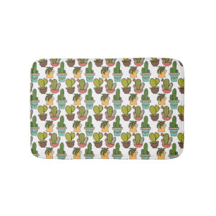 Innenkaktus u. Succulents im Topf-Muster Badematte