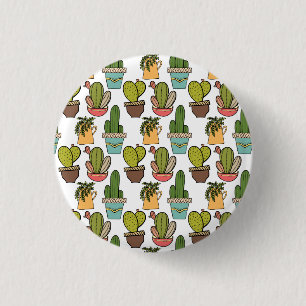 Innenkaktus u. Succulents im Topf-Muster Button
