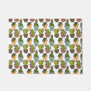 Innenkaktus u. Succulents im Topf-Muster Fußmatte