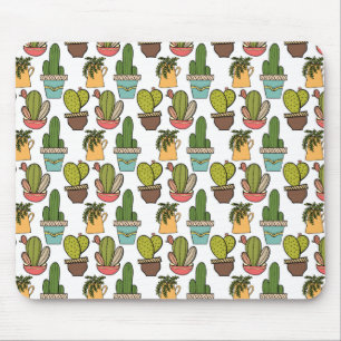 Innenkaktus u. Succulents im Topf-Muster Mousepad