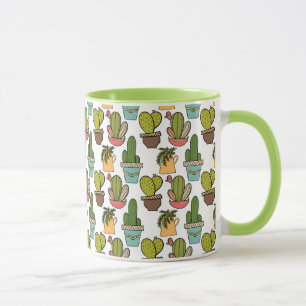 Innenkaktus u. Succulents im Topf-Muster Tasse