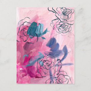 Innenmusik - Blumenskizze Postkarte