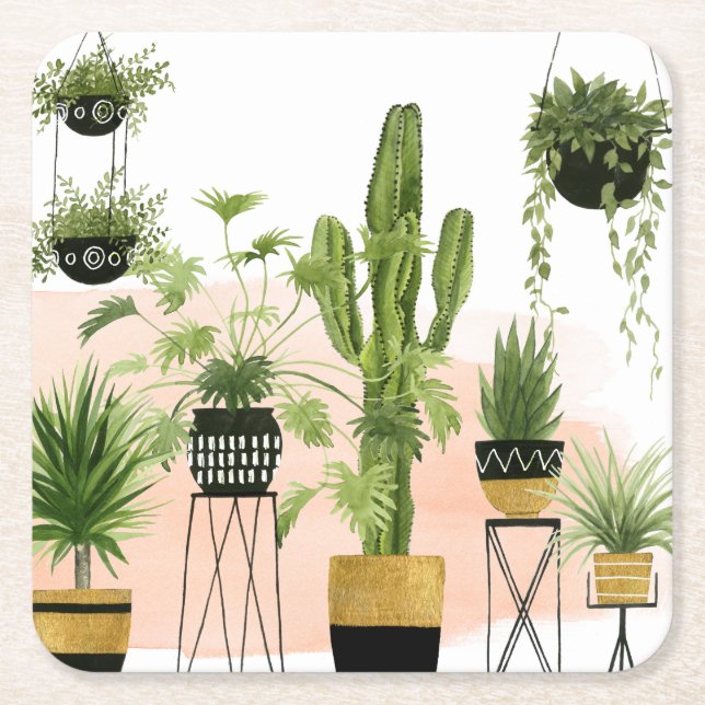 Innenoase Rechteckiger Pappuntersetzer (Vorderseite)