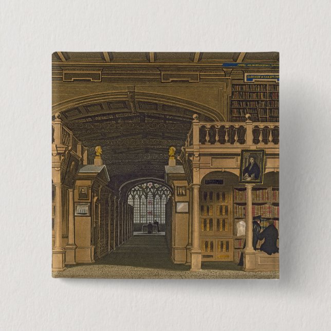 Innenraum der Bodleian Bibliothek, Illustration Button (Vorderseite)