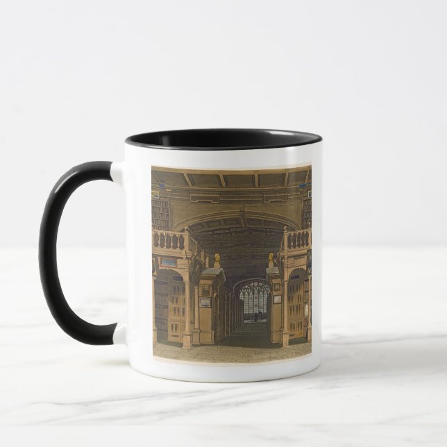 Innenraum der Bodleian Bibliothek, Illustration Tasse (Links)