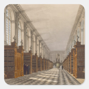 Innenraum der Dreiheits-Uni-Bibliothek, Cambridge, Quadratischer Aufkleber
