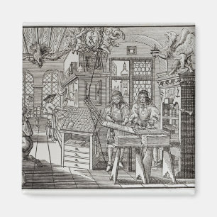 Innenraum der Druckarbeiten in Nürnberg Magnet