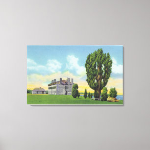 Innenraum der Jesuit-Kapelle im alten Leinwanddruck