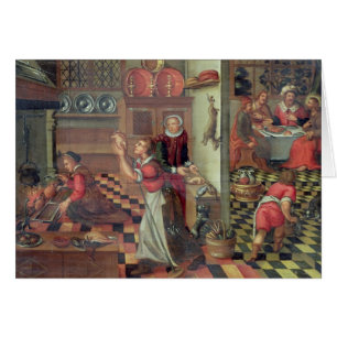 Innenraum der Küche, das Abendessen bei Emmaus