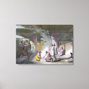 Innenraum der Nootka Stammkabine, von 'Le Costume Leinwanddruck