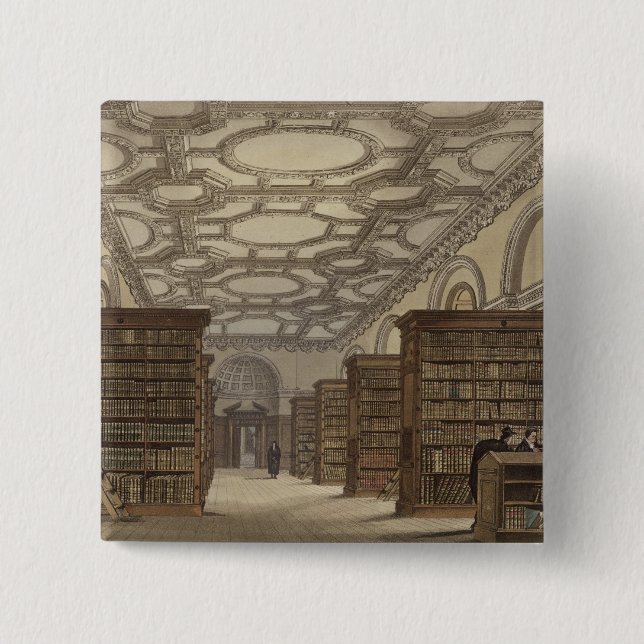 Innenraum der öffentlichen Bibliothek, Cambridge, Button (Vorderseite)