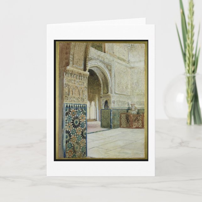Innenraum des Alhambras, Granada (w/c) Karte (Vorderseite)