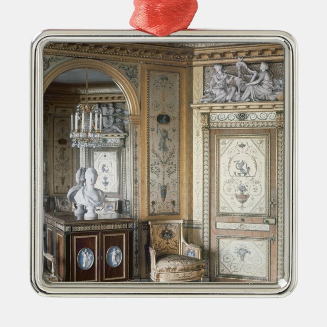 Innenraum des Boudoirs von Marie Antoinette Silbernes Ornament (Vorne)
