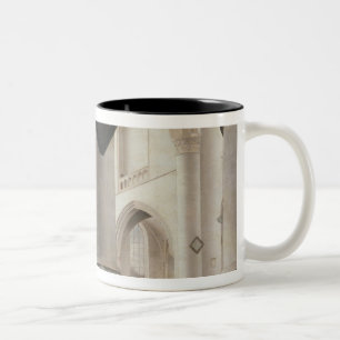 Innenraum des Grote Kerk, Amsterdam, c.1637 Zweifarbige Tasse