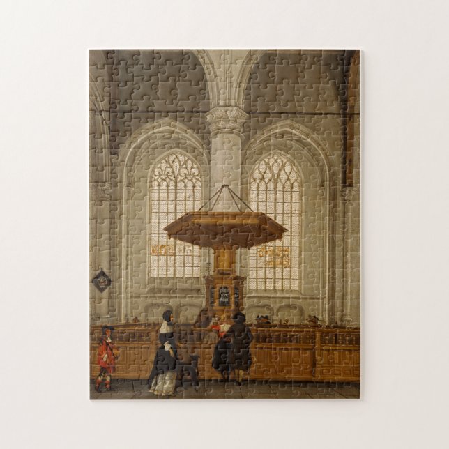 Innenraum des Laurenskerk in Rotterdam, 1662 Puzzle (Vertikal)