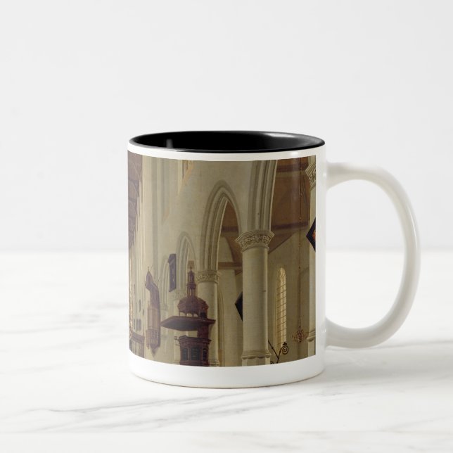 Innenraum des Oude Kerk, Delft, c.1660-70 Zweifarbige Tasse (Rechts)
