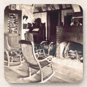 Innenraum einer amerikanischen hölzernen untersetzer