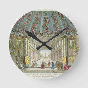 Innenraum einer Galerie, die zu Vauxhall Gärten Runde Wanduhr