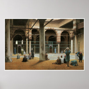 Innenraum einer Moschee, Jean-Leon 1870 Gerome Poster