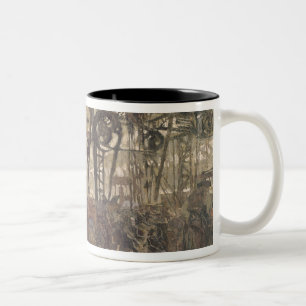 Innenraum einer Munitions-Fabrik, 1916-17 Zweifarbige Tasse