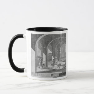 Innenraum einer Seifenfabrik, Illustration für ei Tasse