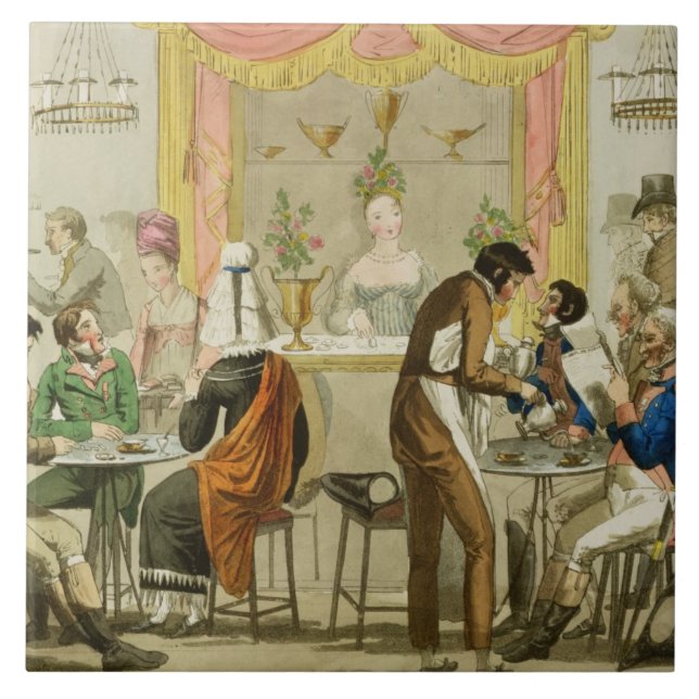 Innenraum eines Cafés, Kneipe. für William Pearm Fliese (Vorderseite)