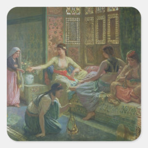 Innenraum eines Harems, c.1865 Quadratischer Aufkleber