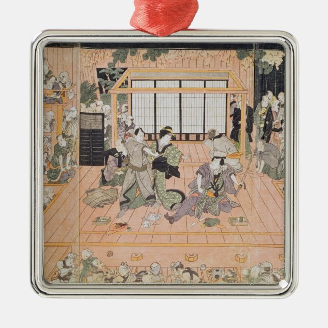 Innenraum eines Theaters Silbernes Ornament (Vorne)