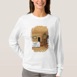 Innenraum mit einer Sitzfrau T-Shirt