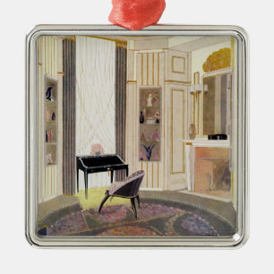 Innenraum mit Möbeln entwarf durch Ruhlmann, von Silbernes Ornament