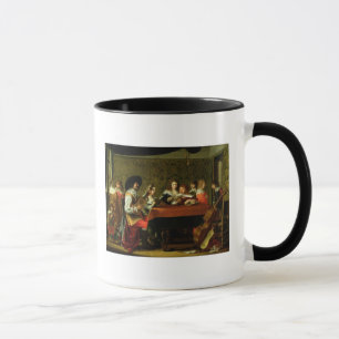 Innenraum mit Musikern und Sängern Tasse