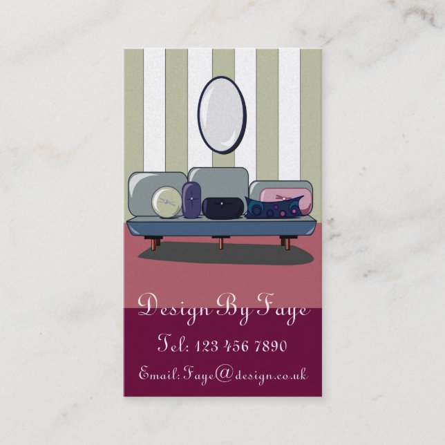 Innenraum-oder Möbel-Designer-Visitenkarte Visitenkarte (Vorderseite)